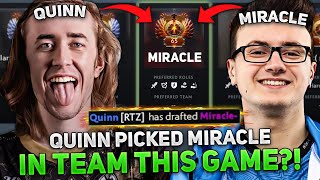 QUINN picked MIRACLE in TEAM THIS GAME  QUINN on PANGOLIER in NEW PATCH 736 DOTA 2 [upl. by Htenek]