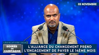 « Soirée de Campagne »  LAlliance du Changement prend lengagement de payer le 14ème mois [upl. by Nolyaj52]