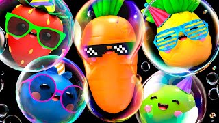 Baby Fruit Dancing with BUBBLES 🍎🍊🍋‍🍏🍇 Sensory Video [upl. by Waugh]