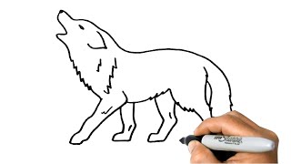 How to DRAW a WOLF Easy Step by Step [upl. by Ayiotal]