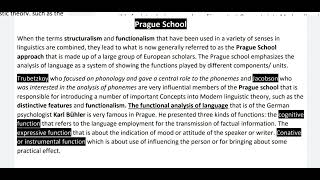 Schools of linguistics  Prague Schools  all what you need [upl. by Petes]