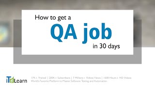 Get a QASoftware Testing job in 30 days FREE Webinar by Karthik ITeLearn [upl. by Lodge]