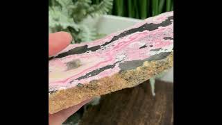 Peruvian Rhodonite Slice with Stand Healing Crystal Slab 548g [upl. by Azarcon338]