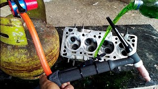 pay attention to this cylinder head welding method with super coolant  TIG welding [upl. by Aihsat]