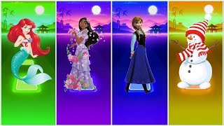 The Little Mermaid 🆚 Olaf Snowman 🆚 Anna Frozen 🆚 Isabella Princess  Tiles Hop EDM Rush [upl. by Nylekcaj877]