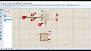 Simulacion flipflop JK y D en Proteus [upl. by Vena]