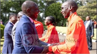 See how President Ruto Gachagua amp Wetangula received Kenyan Athletes at Eldoret State Lodge [upl. by Krystalle]