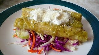 Receta de Taquitos de Pollo estilo Enchiladas Verdes [upl. by Slen223]