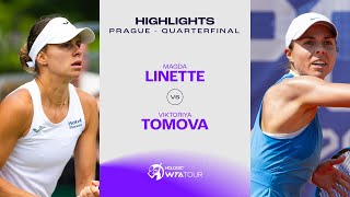 Magda Linette vs Viktoriya Tomova  2024 Prague Quarterfinal  WTA Match Highlights [upl. by Ellynn]