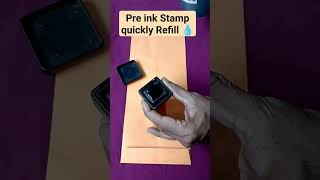 how to Refill round Stamp ink quickly preinkstamprefill viral [upl. by Aivatco]