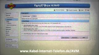 AVM FritzBox Cable 6360 HDVideo mit Anschlüssen und Menüführung AVM 6360 für Kabelanbieter [upl. by Trofmoc]