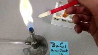 Qualitative Flame Test  BaCl Barium Chloride [upl. by Bryana14]