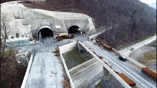 Koridor 5C ŽepčeTunel Golubinja i 2 mosta Topčić polje 4K dron [upl. by Pastelki]