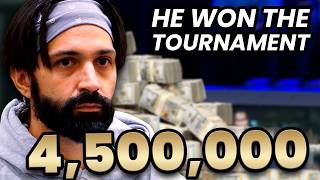 UNBELIEVABLE Play To End A 100000 Poker Tournament [upl. by Aicirpac]