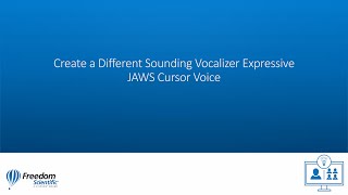 Create a Different Sounding Vocalizer Expressive JAWS Cursor Voice [upl. by Salene]