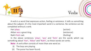 Ch 11 Verbs English Grammar Class 5 [upl. by Ahsenrac]