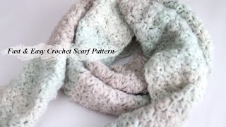 かぎ針 簡単ふわふわマフラーの編み方 Fast amp Easy Crochet Scarf Pattern [upl. by Quintessa]