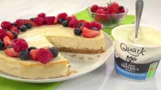 RECIPE  HOW TO MAKE A QUARK NEW YORK CHEESECAKE WITH 400 FEWER CALORIES [upl. by Atok654]