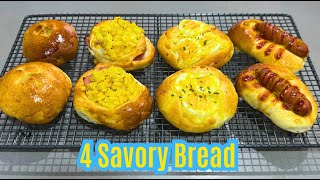 These 4 SAVORY BREADS Will Blow your Mind 😍 Potato salad Ham amp Corn Egg amp Mayo and Sausage Bread [upl. by Nosduh]