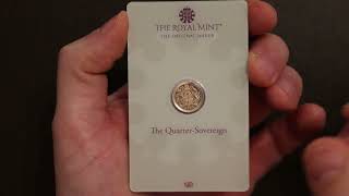 The Quarter Sovereign 2022 Gold Bullion Coin in Blister Royal Mint [upl. by Arod]