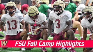 FSU Football Practice HIGHLIGHTS Day 5  SHOULDER PADS ARE ON  Warchant TV FSU [upl. by Elleinwad423]