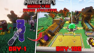 I Survived 100 Days in a Zombie Apocalypse in Minecraft Hardcore  Hindi [upl. by Ayadahs421]