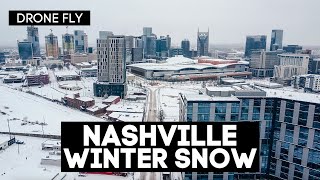 NASHVILLE SNOW DRONE  First Snow of 2024 The Gulch amp Downtown Nashville TN [upl. by Nortal]