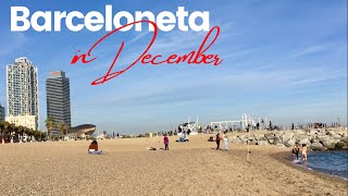 Barceloneta Beach in December  What’s it Like  Beaches in Barcelona Update [upl. by Robbie]