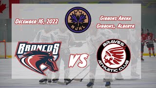 Gibbons Broncos vs Junior Braves  NJHL  December 2 2022 [upl. by Lyrej]