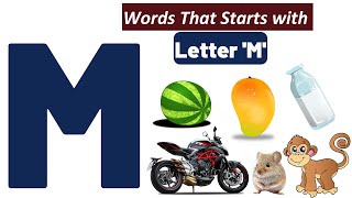 Words That Start with Letter M  Words Starting With M  M words  Phonics  m for  Kids Vocabulary [upl. by Lyndy]