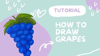 How to Draw Grapes 🍇  Easy Drawing Tutorial [upl. by Arukas]