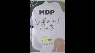 MDP FOR CLASS 7 TOPIC WEATHER AND CLIMATE  MULTI DISCIPLINARY PROJECT  KVS [upl. by Bannerman857]