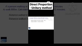 Direct Proportion Unitary Method  How to solve a direct Proportion problem WELCOME TO MY WORLD [upl. by Dibrin]