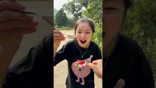 Chili sauce 🌶️ and fresh cream 🍦🤢🤮 funny funny video funny lollipop lollipop candy love food [upl. by Eilitan]