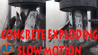 Concrete Cylinders Exploding in Slow Motion 52 MPa Compressive Strength Test [upl. by Trakas779]