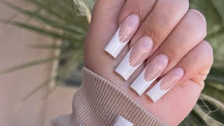 FRENCH TIPS WITH GEL POLISH  EASY 3 STEPS  NAIL TUTORIAL [upl. by Noah457]