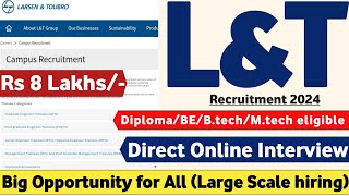 LampT Recruitment 2024  DiplomaBEBtechMtech  Job Vacancy 2024  L and T Jobs  Latest Mnc Jobs [upl. by Nilyam]