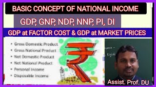 National income accounting GNP GDP NNP NDP  GDP at market price amp GDP factor cost by Harikesh [upl. by Ethelind]