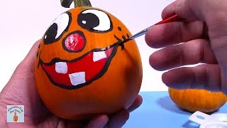 Painted Pumpkins  Pumpkin Painting Ideas  Painted Pumpkin Faces  Halloween Crafts [upl. by Capello993]