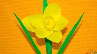 How to make a Paper Flower Daffodils  Easy Crafts  DIY [upl. by Ensign828]