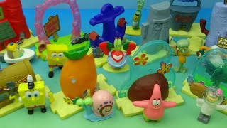 2021 NICKELODEON SPONGEBOB SQUAREPANTS set of 10 McDONALDS HAPPY MEAL COLLECTIBLES VIDEO REVIEW [upl. by Arvind]