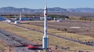 Shenzhou19 transported to the launch pad [upl. by Leuqer]