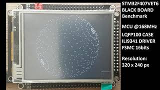 STM32F407VET6 BLACK BOARD ILI9341 FSMC BENCHMARK [upl. by Mumford]