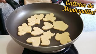 GALLETAS de MANTEQUILLA en SARTEN 🍳😱 con solo 3 INGREDIENTES 🍪🤤 [upl. by Medor]