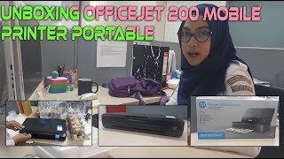 Unboxing HP Officejet 200 Mobile Printer Portabel [upl. by Aihsenek327]