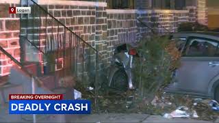 Driver killed after car crashes into row home in Logan [upl. by Francis]