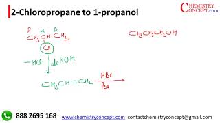 2Chloropropane to 1Propanol Organic chemistry conversions [upl. by Rehtnug]