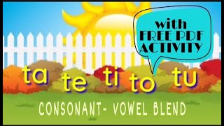 Blending Consonant and vowel sounds  ta te ti to tu  ENGLISH PHONICS Kindergarten Lesson [upl. by Dorthea]