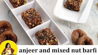 Anjeer and Mixed Nut Barfi Iron and Protein Rich Recipe by Tarla Dalal [upl. by Dunning]