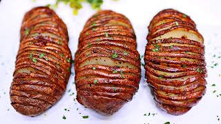 Garlic Butter Hasselback Potatoes  Baked Potato Recipe [upl. by Ardnael]